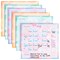 6-Pack Undated Monthly Adhesive Peel and Stick Calendar, Dry Erase Reusable Calendar for Wall, Home Office Schedule Reminders, Memo Notes, 3 Assorted Colors (13.75x12.8 in)